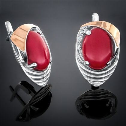 Сережки 307 корал Rh Timofeev