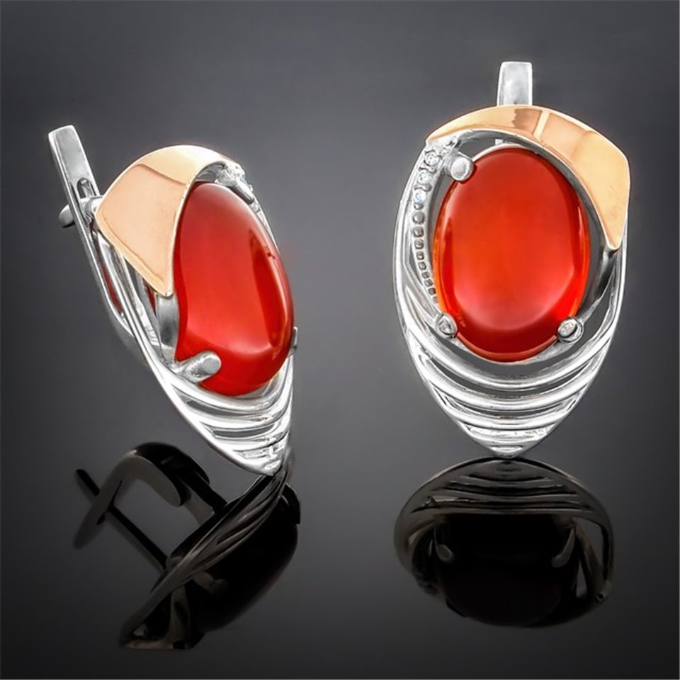 Сережки 307 сердолік Rh Timofeev