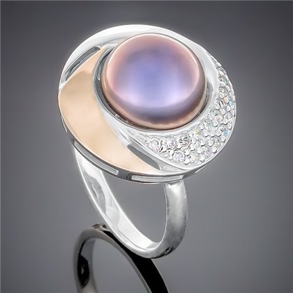 Перстень 188 перлина чорна Rh Timofeev