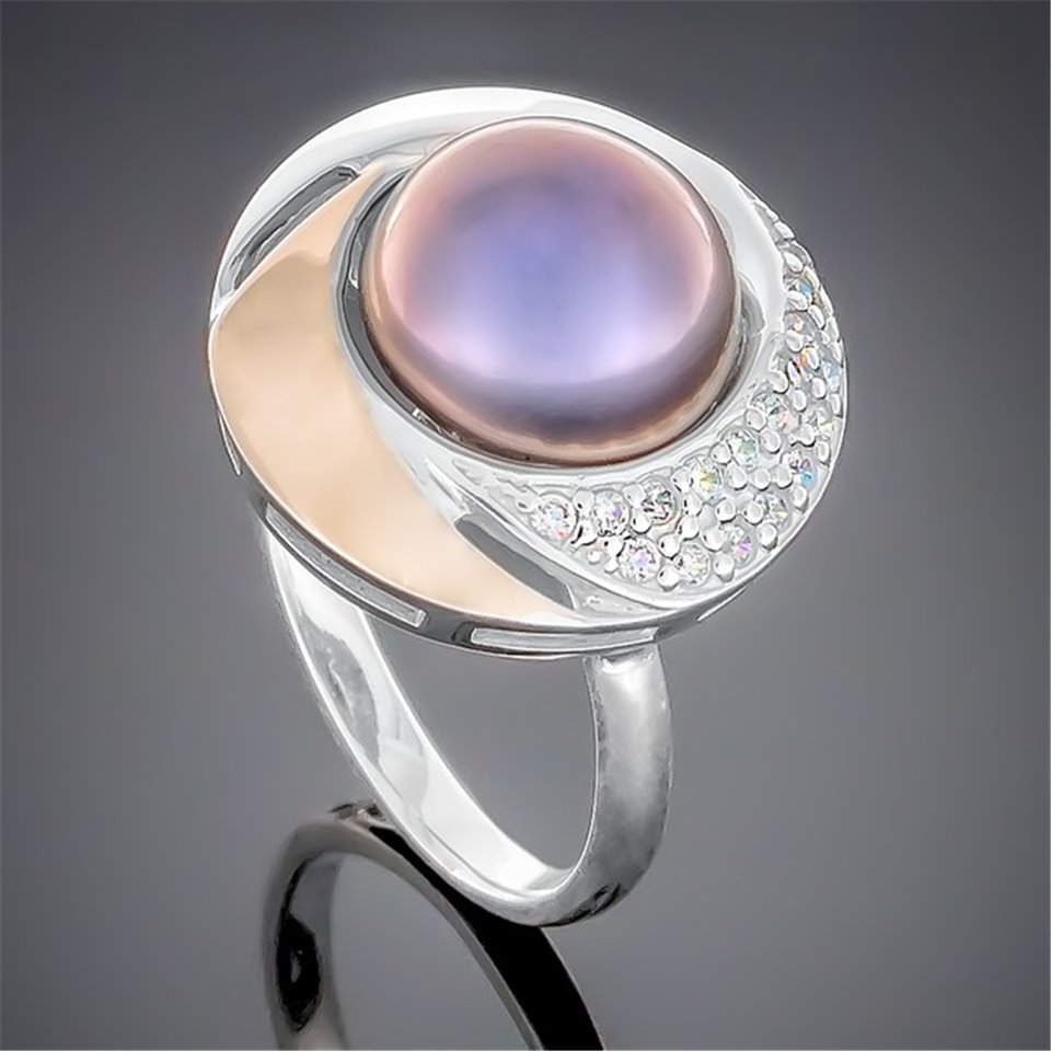 Перстень 188 перлина чорна Rh Timofeev