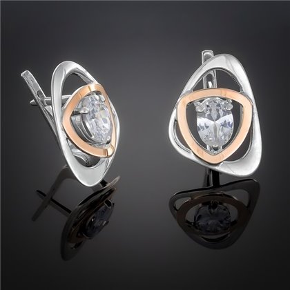 Сережки 311 цирконій білий Rh Timofeev