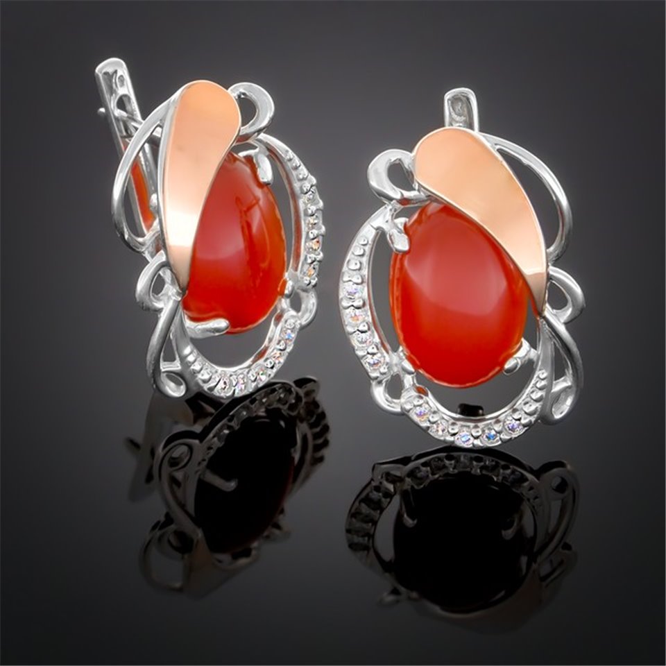 Сережки 315 сердолік Rh Timofeev