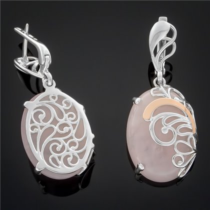 Сережки 321 кварц роз. Rh Timofeev