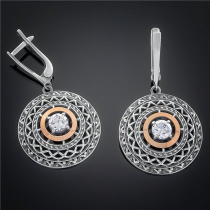 Сережки 352 цирконій білий Timofeev