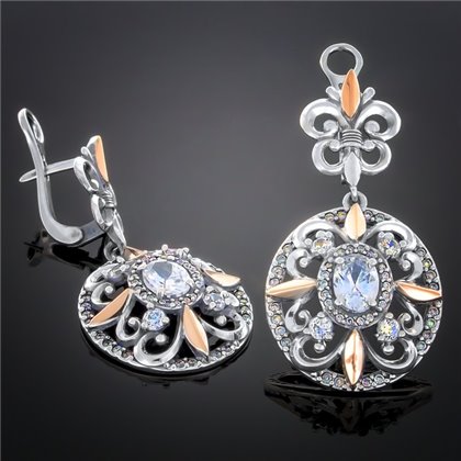 Сережки 366 цирконій білий Timofeev