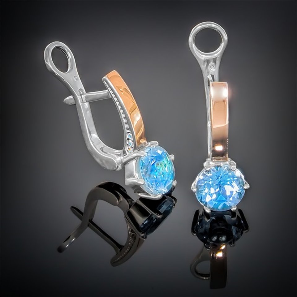 Сережки 370 топаз Rh Timofeev