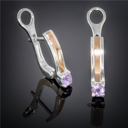 Сережки 376 аметист Rh Timofeev