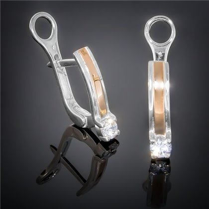 Сережки 376 цирконій білий Rh Timofeev