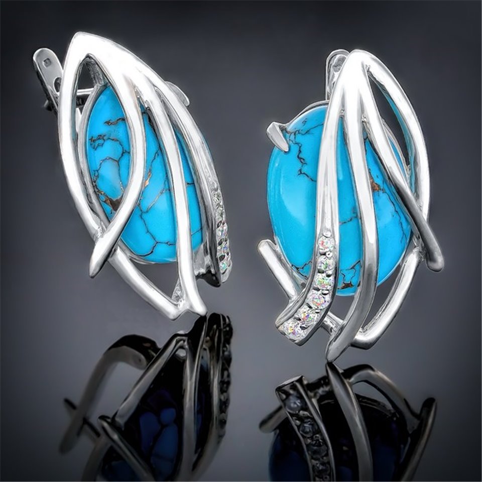 Сережки 39 бірюза імітація Timofeev