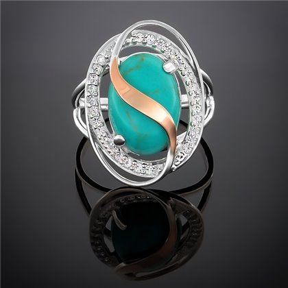 Перстень 199 бірюза імітація Rh Timofeev