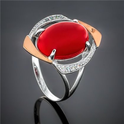 Перстень 207 корал Rh Timofeev