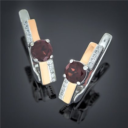 Сережки 498 гранат Rh Timofeev