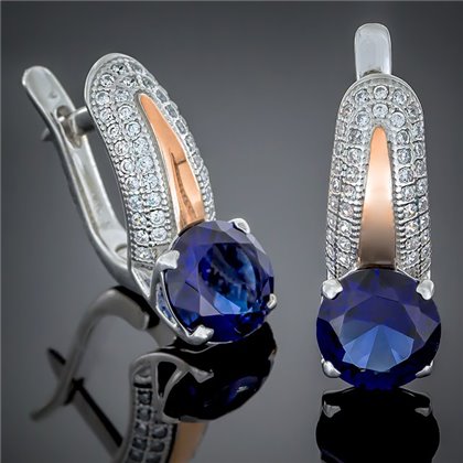 Сережки 486 альпініт синій Rh Timofeev