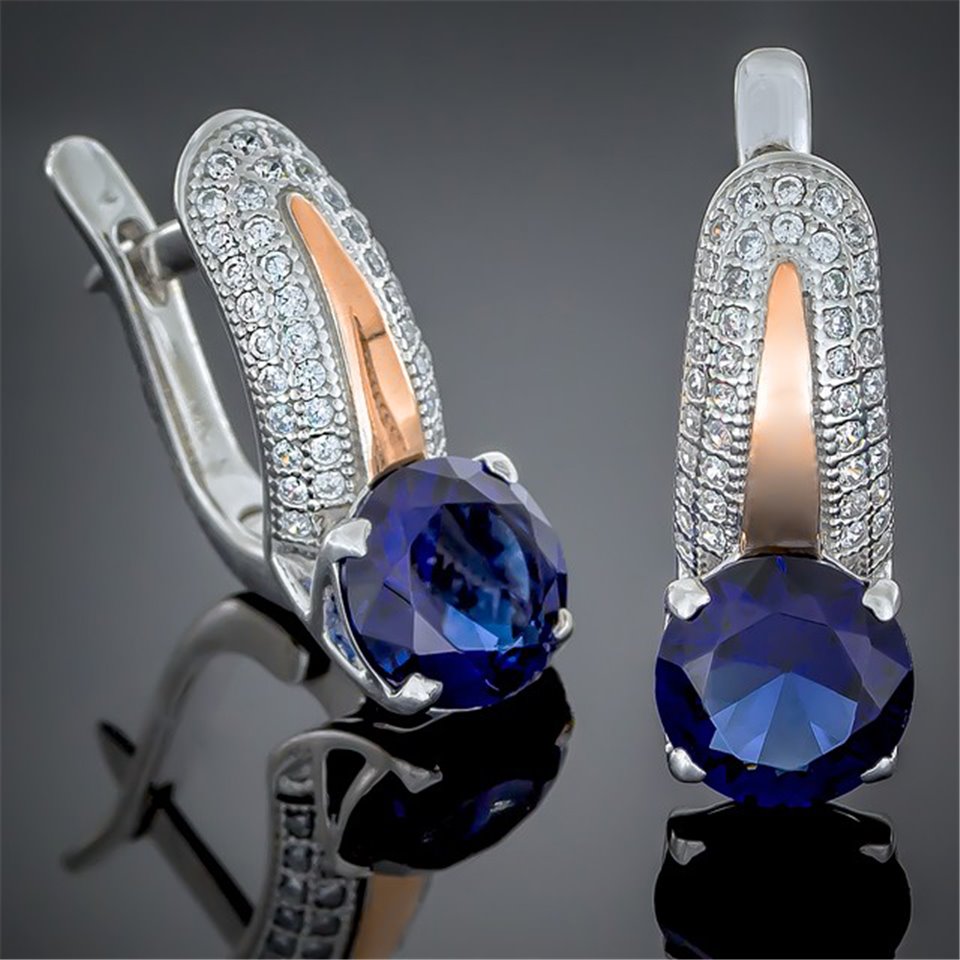 Сережки 486 альпініт синій Rh Timofeev