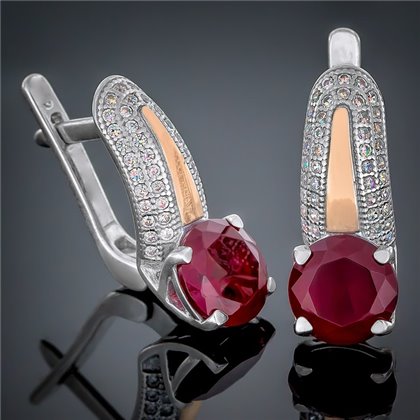 Сережки 486 гранат Rh Timofeev