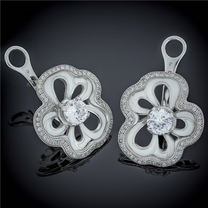 Сережки 462 цирконій білий Rh Timofeev