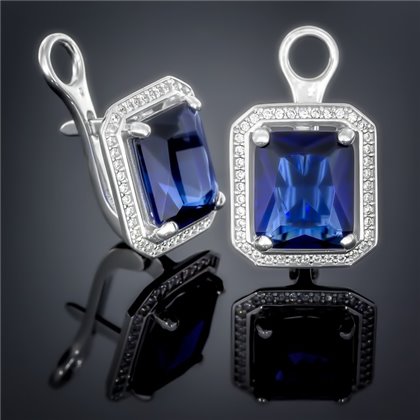 Сережки 455 альпініт синій Rh Timofeev