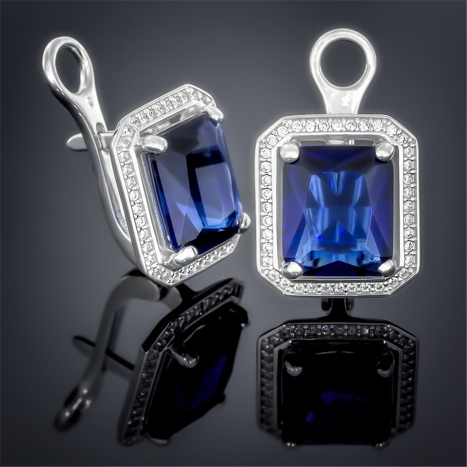 Сережки 455 альпініт синій Rh Timofeev