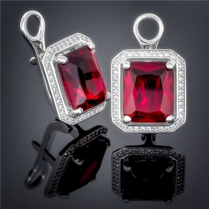 Сережки 455 альпініт червоний Rh Timofeev