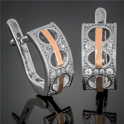 Сережки 429 цирконій білий Rh Timofeev