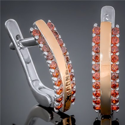 Сережки 423 цирконій червоний Rh Timofeev