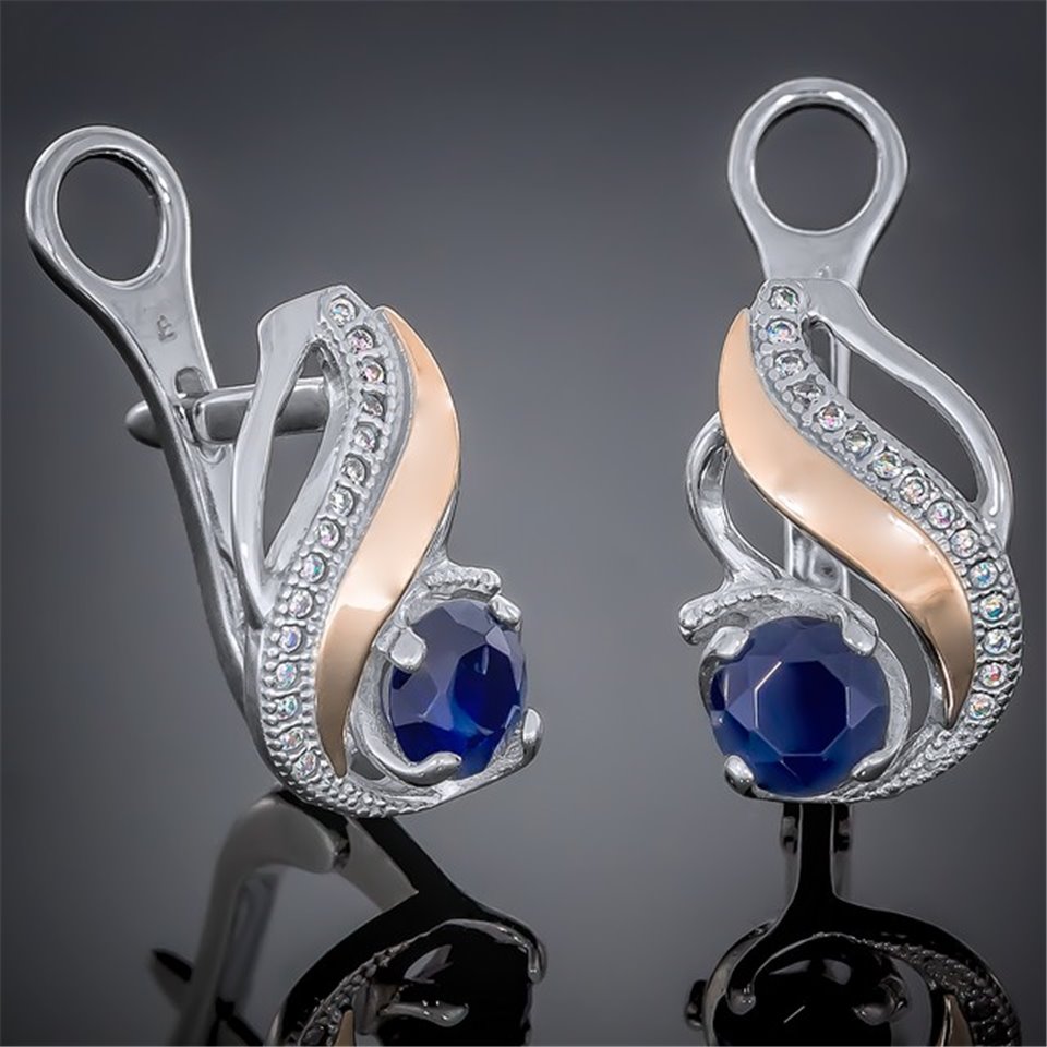 Сережки 420 альпініт синій Rh Timofeev