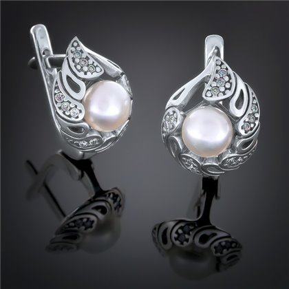 Сережки 416 перлина біла Timofeev