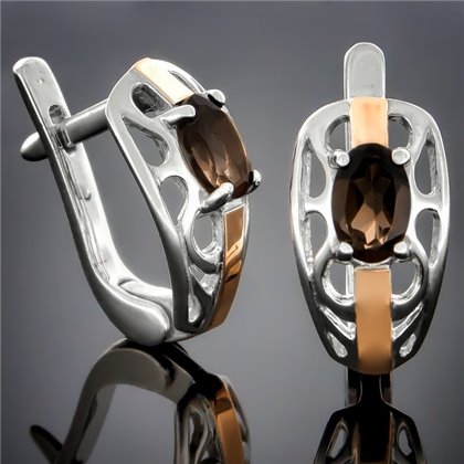 Сережки 414 раухтопаз Rh Timofeev