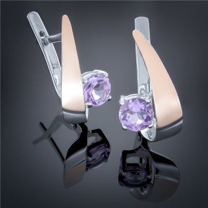 Сережки 406 аметист Rh Timofeev