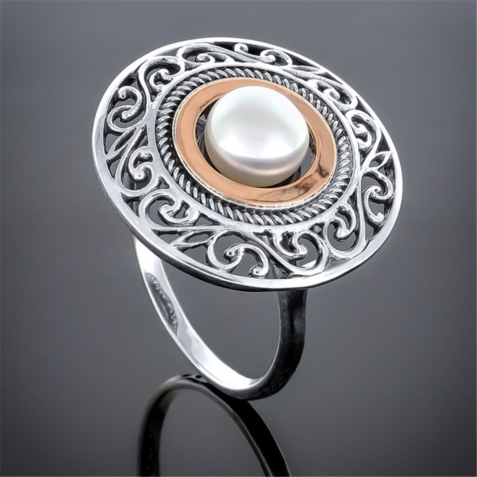 Перстень 240 перлина біла Timofeev