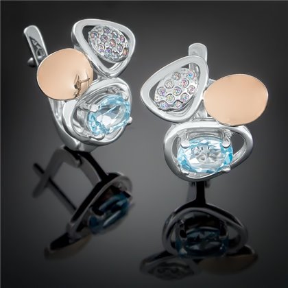 Сережки 397 топаз Rh Timofeev