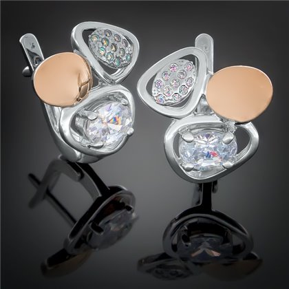 Сережки 397 цирконій білий Rh Timofeev