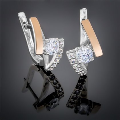 Сережки 391 цирконій білий Rh Timofeev