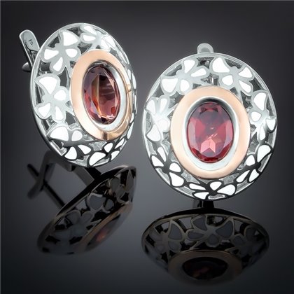 Сережки 390 гранат Rh Timofeev