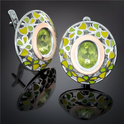 Сережки 390 хризоліт Rh Timofeev