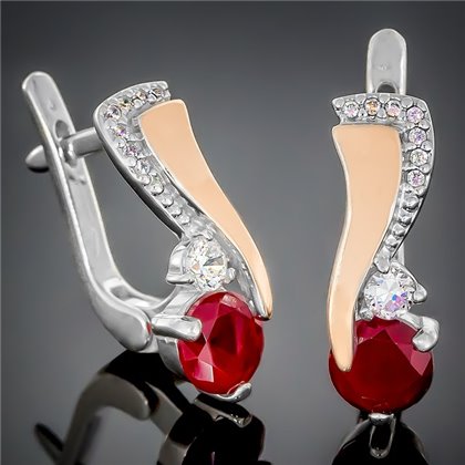 Сережки 389 альпініт червоний Rh Timofeev