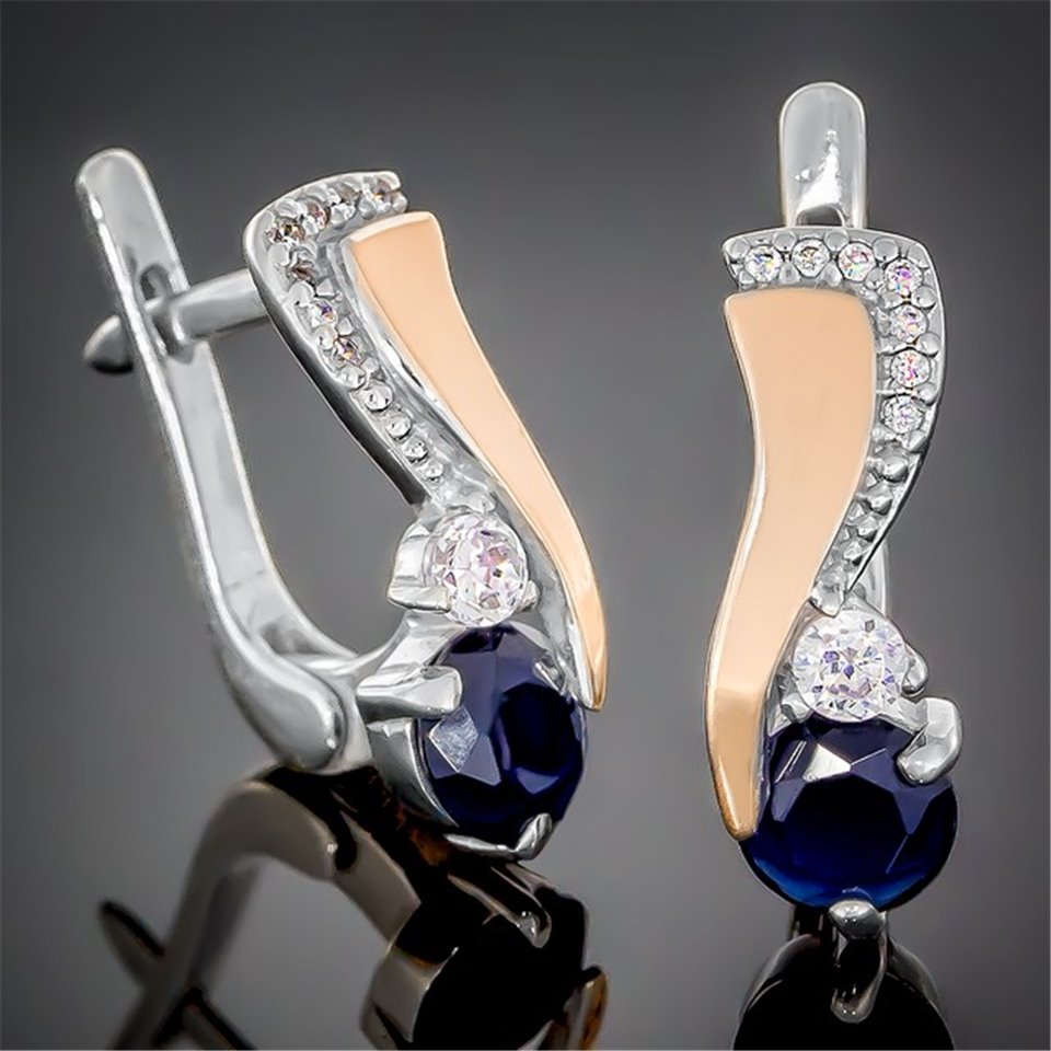 Сережки 389 альпініт синій Rh Timofeev