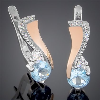 Сережки 389 топаз Rh Timofeev