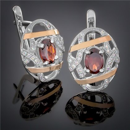 Сережки 388 гранат Rh Timofeev