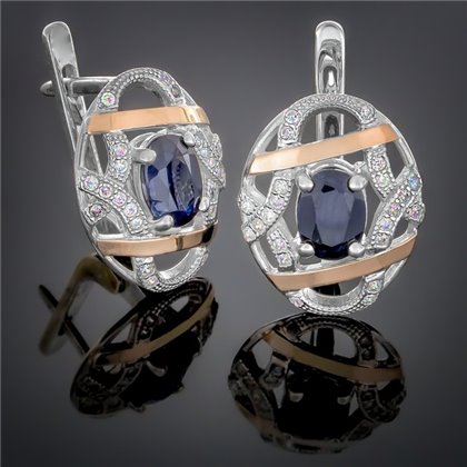 Сережки 388 альпініт синій Rh Timofeev