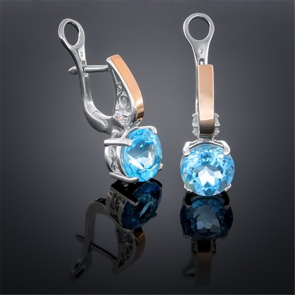 Сережки 384 топаз Rh Timofeev