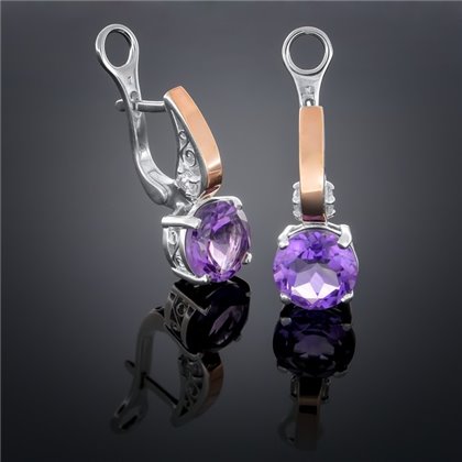 Сережки 384 аметист Rh Timofeev