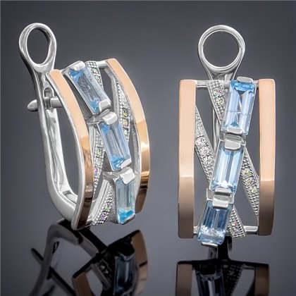 Сережки 383 топаз Rh Timofeev