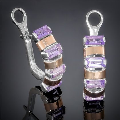 Сережки 382 аметист Rh Timofeev