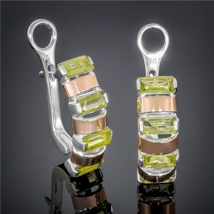 Сережки 382 хризоліт Rh Timofeev