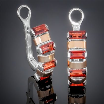 Сережки 382 гранат Rh Timofeev