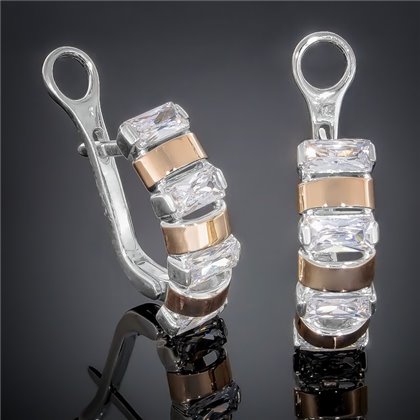 Сережки 382 цирконій білий Rh Timofeev