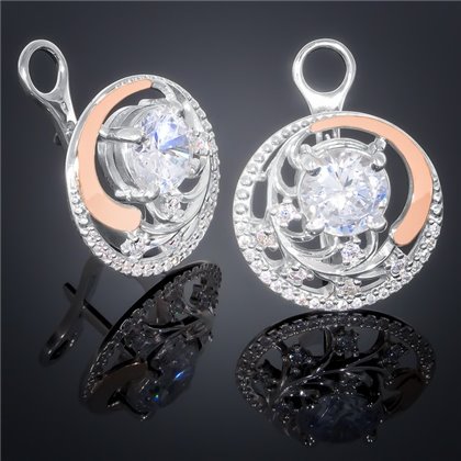 Сережки 378 цирконій білий Timofeev