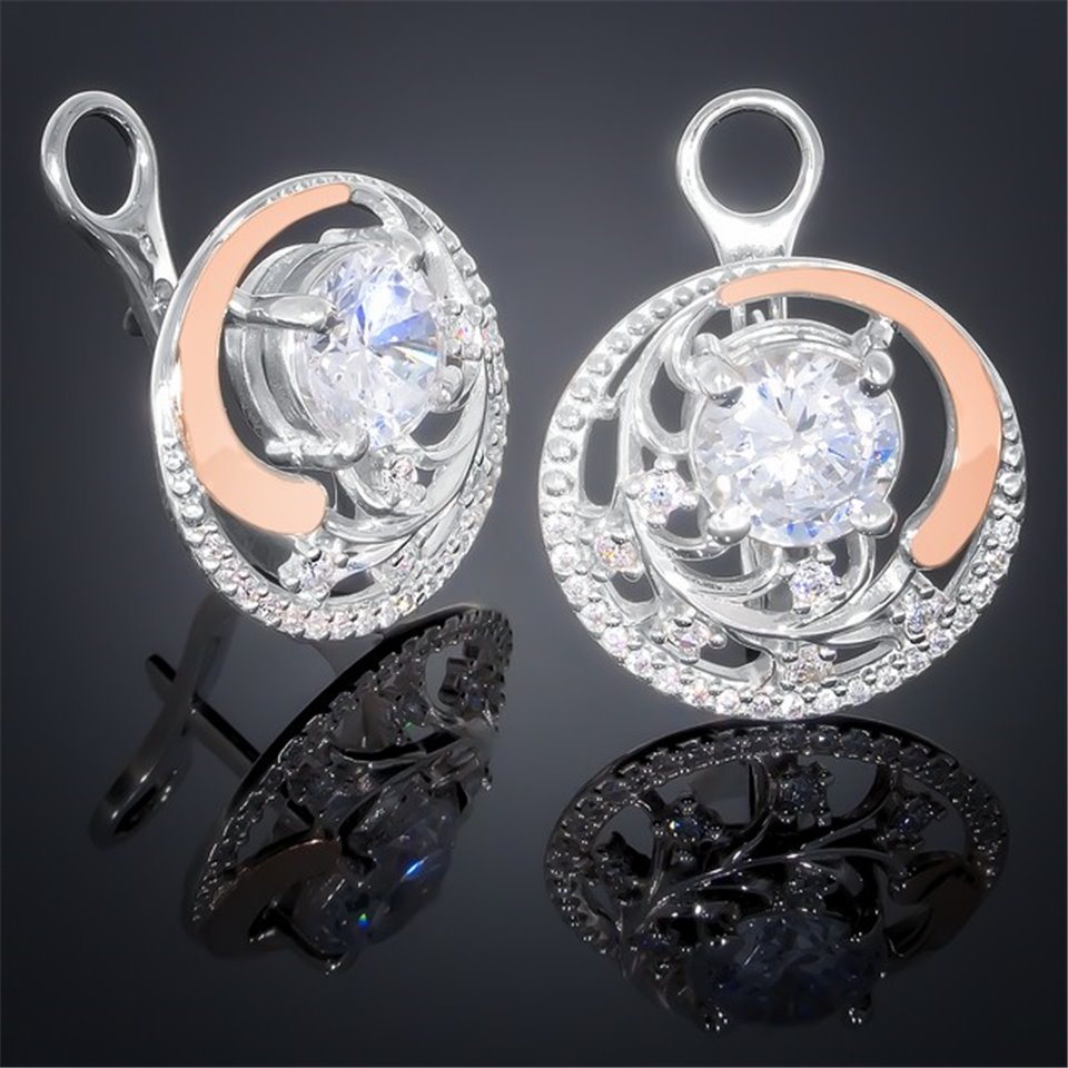 Сережки 378 цирконій білий Timofeev