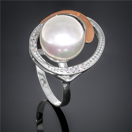 Перстень 269 перлина біла Rh Timofeev